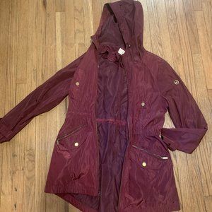 Michael Kors' Hooded Drawstring Anorak - Burgundy